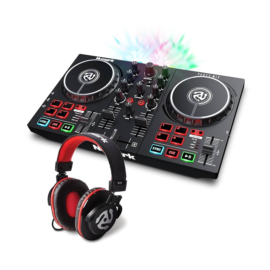 Numark Party Pack - Party Mix II DJ Controller Desk with 2
